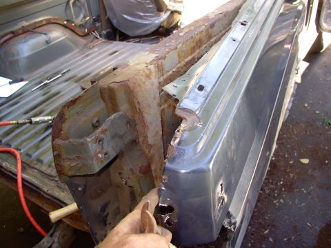 1986 Ford Bronco - Off it comes. Now the grinding, sanding, sealing, undecoating and repairs begin.