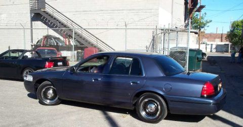 1998 Ford Crown Victoria - Backing up the Vic as I prepare to enter the dyno building.