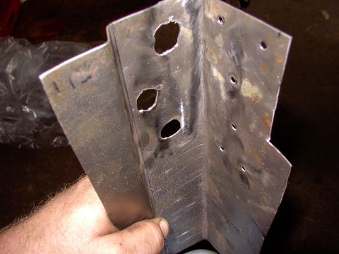 1986 Ford Bronco - Got the 2X4 metal brake out and fabbed this piece up. To pull it into the corner I employed the actual taligate hinge as it has great pulli…