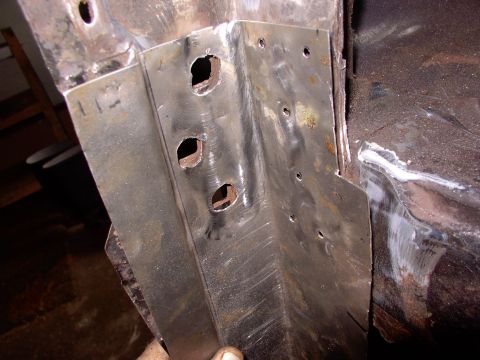 1986 Ford Bronco - Not bad fit for on the spot fabrication with the rubber mallet. The small holes are to allow a few button welds. Just beat into place for f…