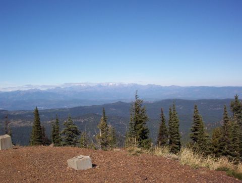 1981 Ford Bronco - the view on top of an old fire lookout looking north to stewart mountain