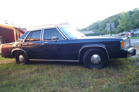 1991 Ford LTD Crown Victoria - A 1991 Ford Crown Victoria is parked on a grassy area next to a building.