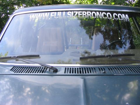 1986 Ford Bronco - The windshield sticker and grille suggest a Bronco, but the overall body style points to an earlier model than claimed.