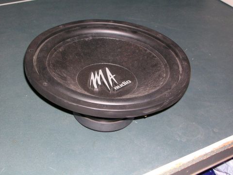 2003 Chevrolet Monte Carlo - A close-up view of a MA Audio subwoofer, a car audio component.