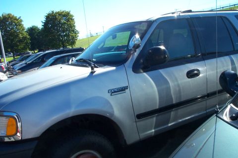 1991 Ford LTD Crown Victoria - A silver SUV, identified by its "Expedition" badge, is parked in a lot with other vehicles under a clear sky.