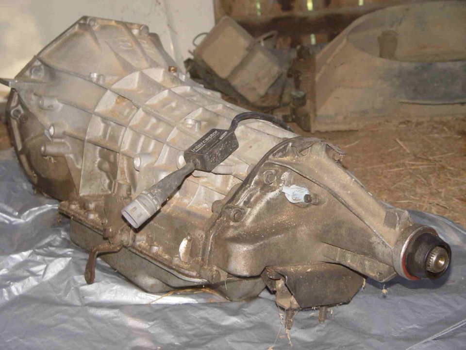 automatic transmission with 'Interceptor' label on sensor