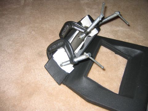1995 Ford Bronco - Gluing the gauge aluminum on.