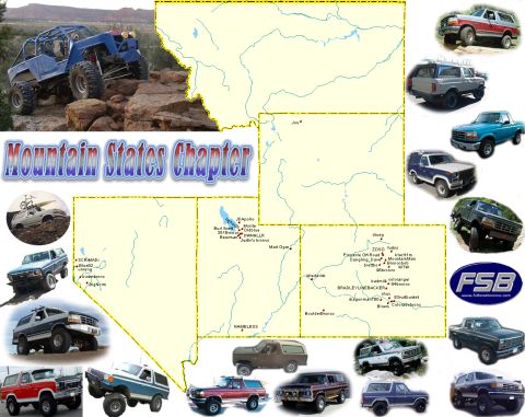 1995 Ford Bronco - A collection of Ford Bronco images and maps, likely for a car club's regional chapter.