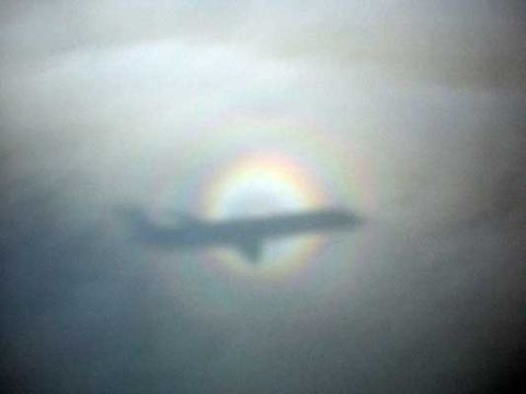 1995 Ford Bronco - Is this cool, or what? The shadow of our plane in a rainbow!