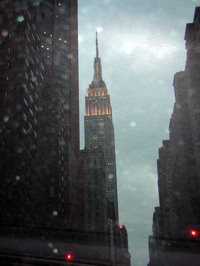 1995 Ford Bronco - View of the Empire State Building from a street in New York City.