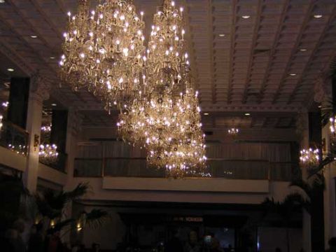 1995 Ford Bronco - Chandeliers in the hotel lobby