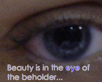 1991 Ford Taurus - A close-up view of a human eye with text that reads "Beauty is in the eye of the beholder...".