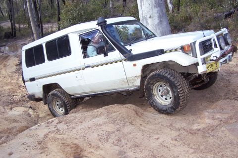 1982 Ford Bronco - This Toyota Land Cruiser J70 appears to be from the mid-1980s, not a 1982 Ford Bronco.
