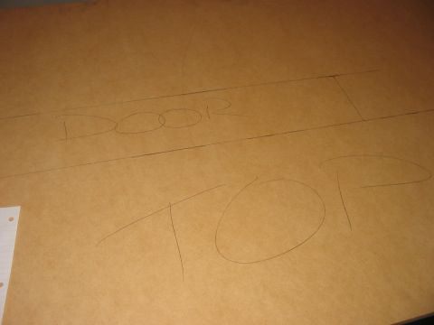 1988 Ford Bronco - Diagram shows markings for 'DOOR TOP' on a surface.
