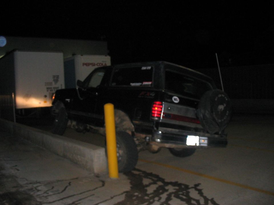 1988 Ford Bronco rear view with spare tire mounted externally