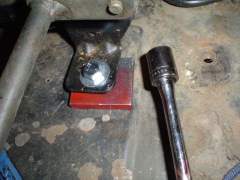 1981 Ford Bronco - left the highest point in the floor stock height, but added 1/8" or 1/4" chunks of steel till the frame was level