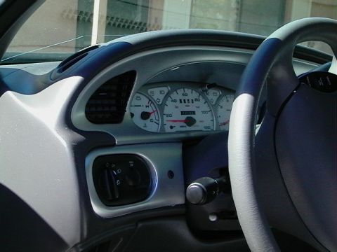 1999 Ford Taurus - The dashboard of a car shows the speedometer, tachometer, and odometer. The odometer reads 25,161 miles.