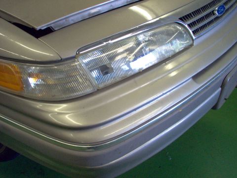 1994 Ford Crown Victoria - After about 5 minutes with a power polisher & some swirl remover, the old fogged yellow headlights look almost new. UPDATE ...and after abo…