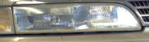 1994 Ford Crown Victoria - After about 5 minutes with a power polisher & some swirl remover, the old fogged yellow headlights look almost new. UPDATE ...and after abo…