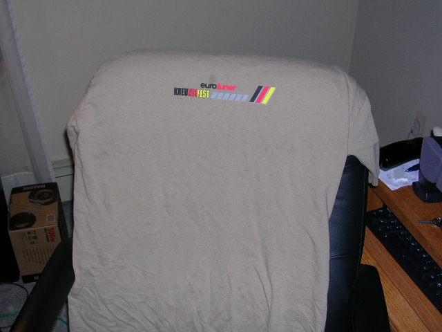 Tan t-shirt with 'eurotuner KREU FEST' graphic and German flag colors