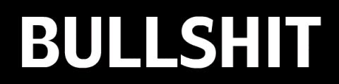 1986 Ford Bronco - The word BULLSHIT is displayed in large white capital letters against a black background.