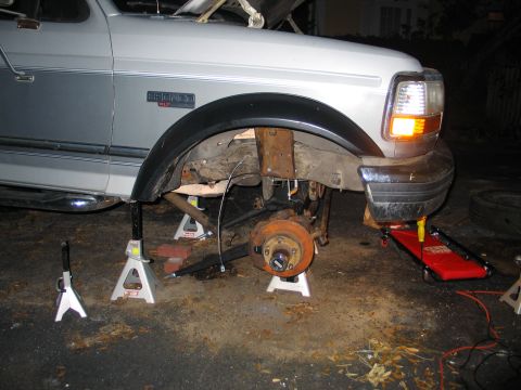 1992 Ford Bronco - sorta on there, got clamps holding it on. gotta get more washers