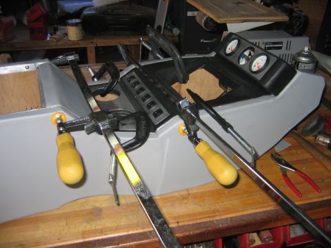 1995 Ford Bronco - Clampin' it together so i can screw it together.