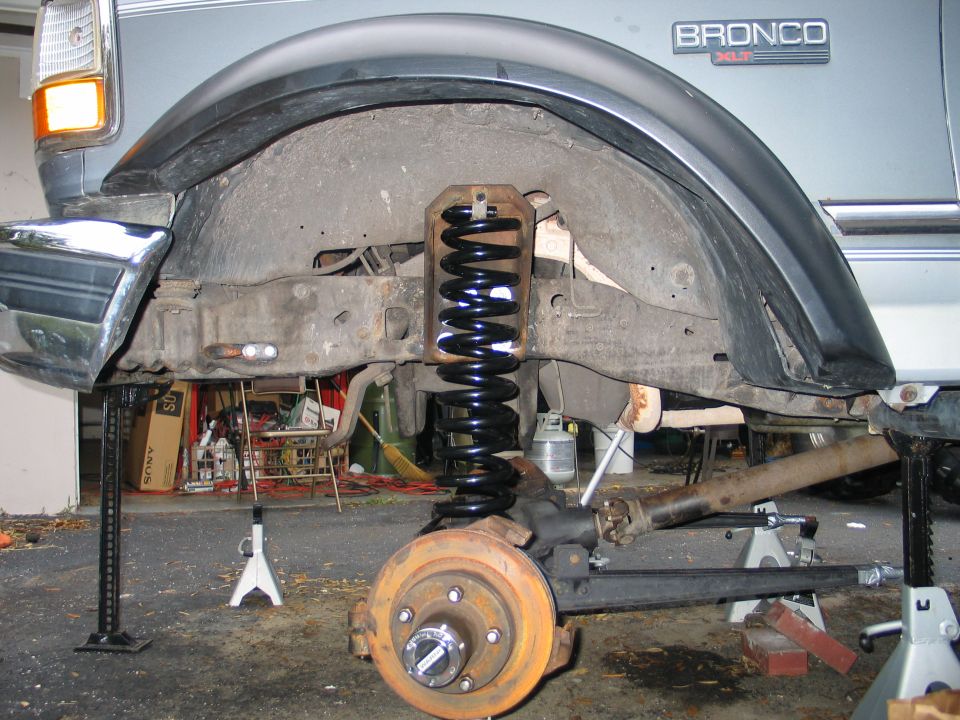 driver side coil hooked up. that's ride height w/o the tire