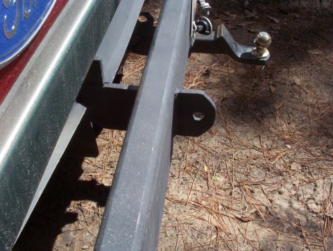 1989 Ford Bronco - 3/4in thick brackets and 2X8 box steel 3/4in thick, diamond plate capped ends