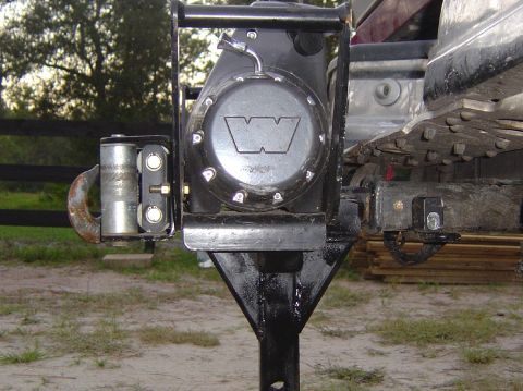 1993 Ford Bronco - Close-up of a winch and tow hitch assembly, likely aftermarket.
