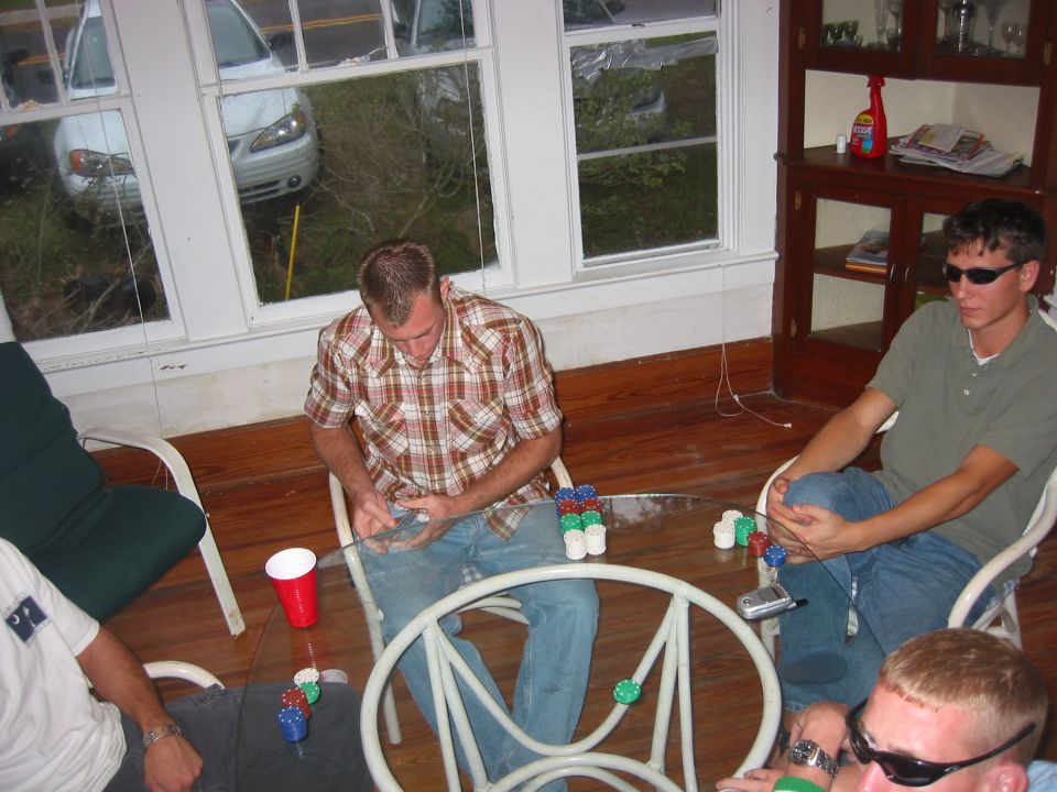 Hurricane Jeanne party....20 feet from the Intracoastal...Start out with a little poker...before the wind starts...