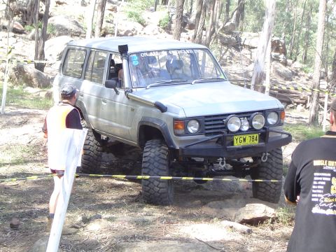 1982 Ford Bronco - This modified Toyota Land Cruiser is equipped for off-road challenges, a snorkel and heavy-duty tires.