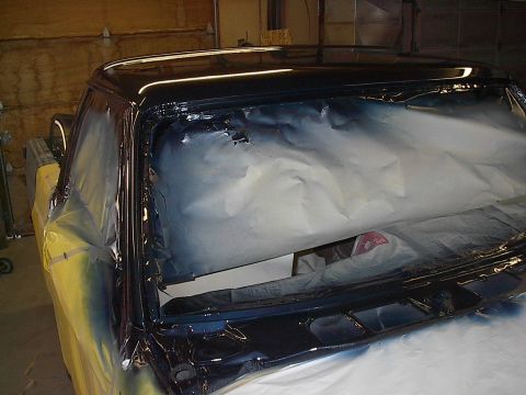 1986 Ford Bronco - Here it is in the paint shop drying. Wish I had my better digital. This one doesn't do the job justice.