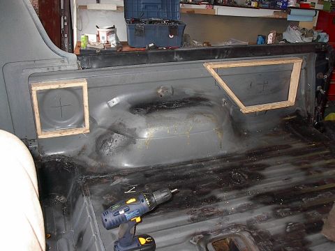 1986 Ford Bronco - By sawing these plywood box sides so they're tapered, they should provide a flat surface for the fine corynthian vinyl side to seal to (aft…