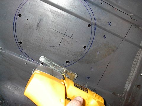 1986 Ford Bronco - and connect the dots with the jig saw. I kept the piece I cut out to re-use as the bottom of the recessed insert. Any circle you can cut wi…