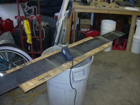 1991 Ford Bronco - I used a cutting wheel to score the back of the plate steel where I wanted to bend it