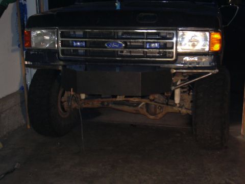 1991 Ford Bronco - Front view of a 1991 Ford Bronco showing the grille and custom bumper.