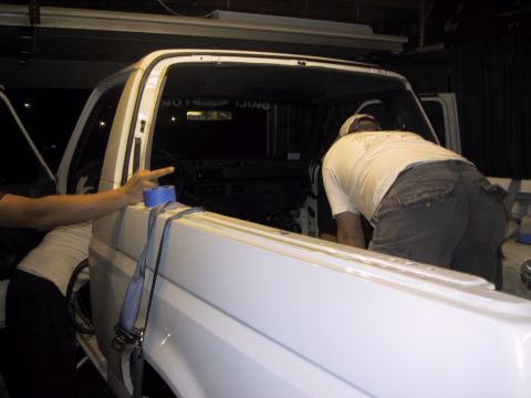 1993 Ford Bronco - Working on the interior of a 1993 Ford Bronco.