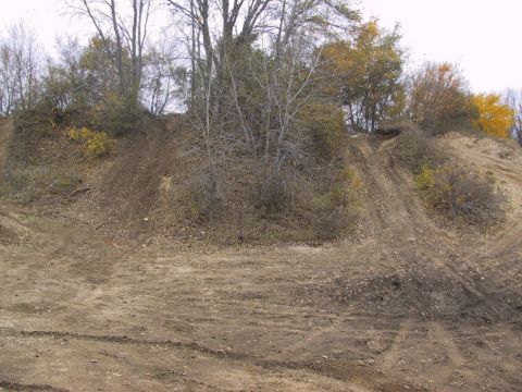 1993 Ford Bronco - A dirt hill with tire tracks and trees in the background, suggesting an off-road or trail environment.