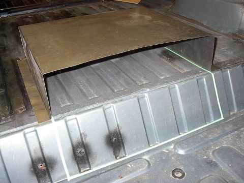 1986 Ford Bronco - You can verify your measurements are correct before you start slicing by turning it upside down and laying it over the taped lines.