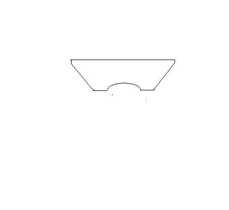 1993 Ford Bronco - Minimal unlabeled line drawing of a trapezoidal panel with a center notch.