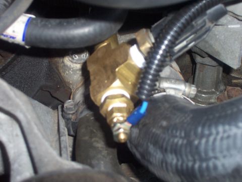 1994 Ford Bronco - Engine bay component with attached hoses and wiring.