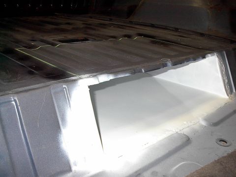 1986 Ford Bronco - All finished caulking with seam seal and painting. I'll put some weatherstripping of some kind along the top edge of the opening so you don…