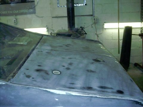 1950 Volkswagen Kubelwagen - Here is the blocked trunklid. All of the small glossy patches are hail dents.