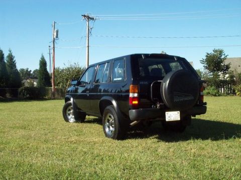 1995 Nissan Pathfinder - Rear-Quarter shot after I took her through the quarter wash.