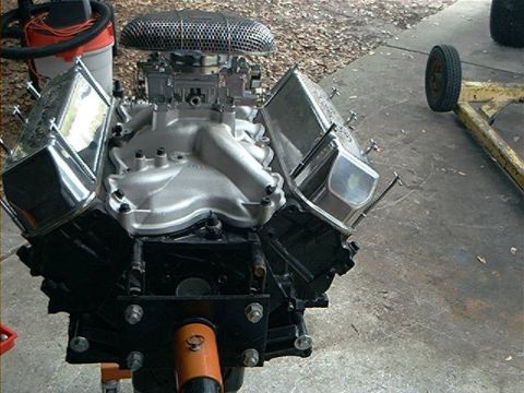 1979 Ford Bronco - V8 engine on an engine stand, ready for installation or rebuild.
