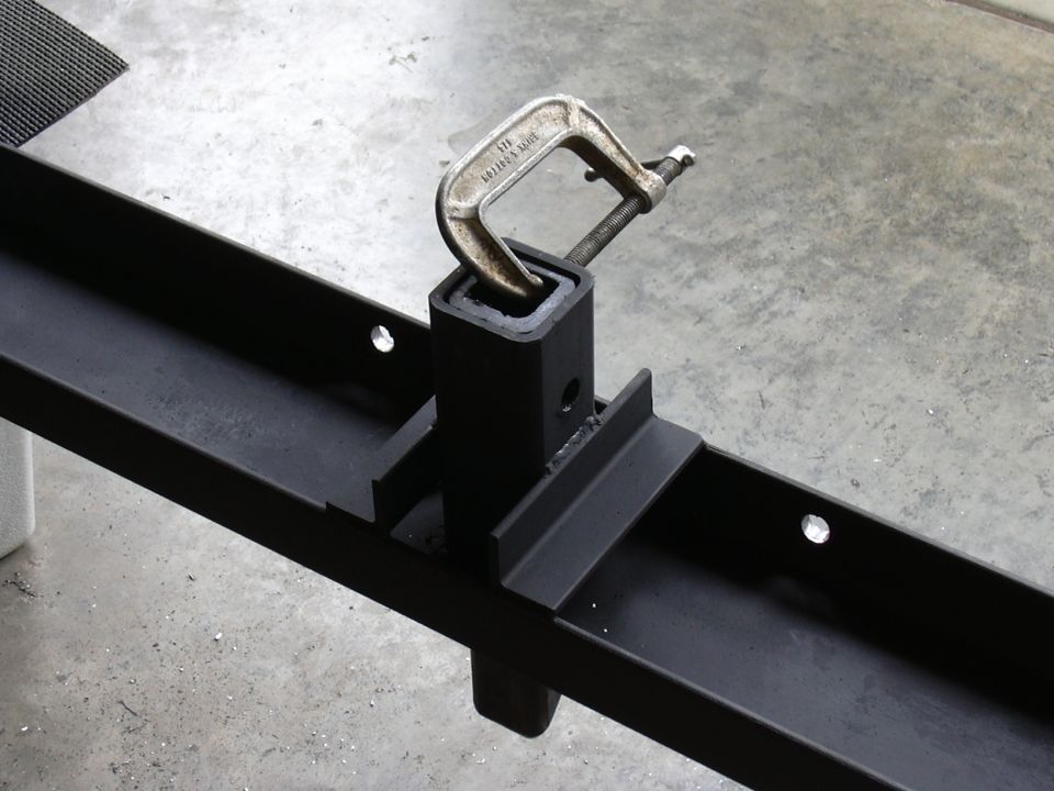 First piece cut, clamped in the receiver so I can drill the hole for the pin