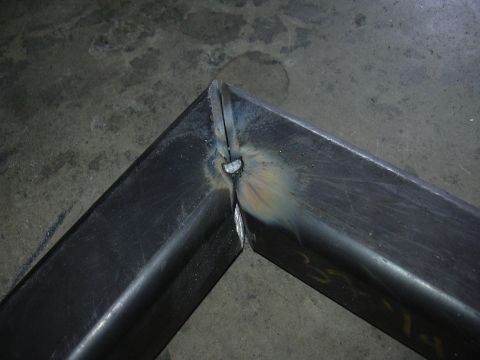 1991 Ford Bronco - Close up, I beveled the miter for maximum penetration of the weld. I also preheated it with a propane torch