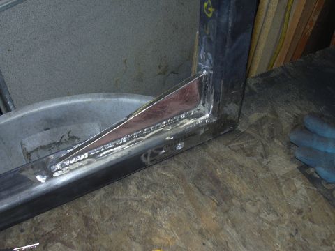 1991 Ford Bronco - After welding the mitered joint, I added a gusset for strength