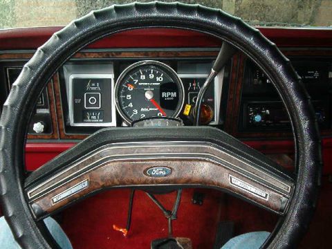 1979 Ford Bronco - Interior view of a 1979 Ford Bronco, highlighting the dashboard instrumentation and steering wheel.